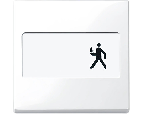Bascule avec emplacement pour inscription Merten 432319 System M blanc polaire Interrupteur avec symbole de serveur