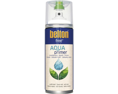 Peinture en bombe aérosol Belton Free PU sous-couche blanc mat 400 ml Belton Free Aqua Primer aérosol blanc mat