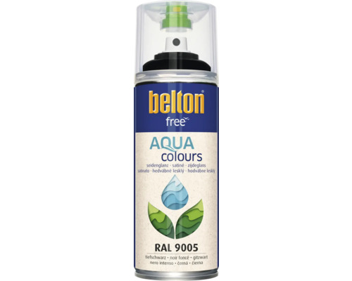 Peinture aérosol Belton Free PU Ral 9005 noir foncé brillant satiné 400 ml