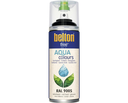 Peinture aérosol Belton Free PU Ral 9005 noir foncé ultra-brillant 400 ml-0