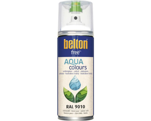 Peinture en bombe aérosol Belton Free PU Ral 9010 blanc pur brillante 400 ml