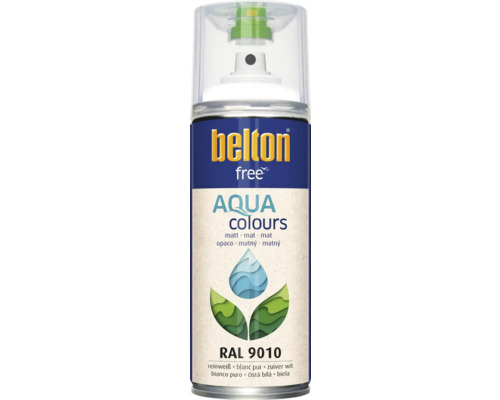 Peinture aérosol Belton Free PU Ral 9010 blanc pur mat 400 ml