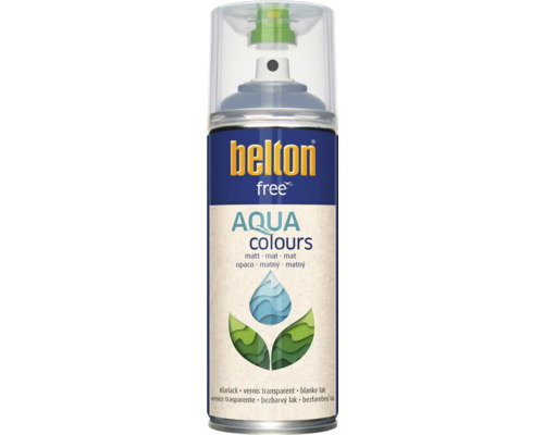 Peinture en bombe aérosol Belton Free PU vernis mat 400 ml Belton Free Aqua Colours vernis transparent aérosol