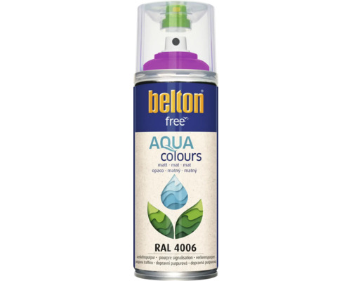 Peinture en bombe aérosol Belton Free PU Ral 4006 pourpre signalisation mate 400 ml