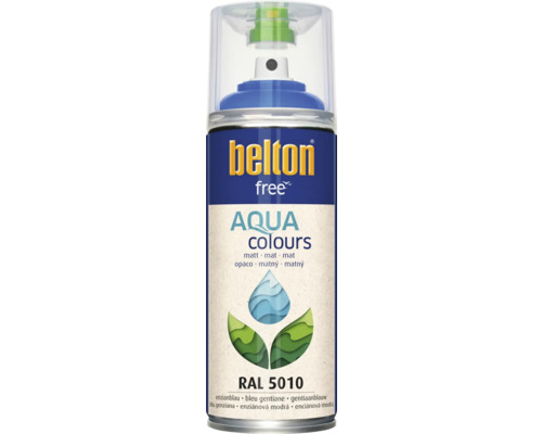 Peinture en bombe aérosol Belton Free PU Ral 5010 bleu gentiane mate 400 ml