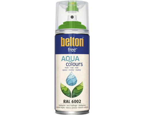 Peinture en bombe aérosol Belton Free PU Ral 6002 vert feuillage mate 400 ml