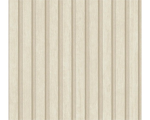 Vliestapete 39109-6 Elements II Holzpaneele beige-creme Holzpaneel-Tapete mit vertikalen Lamellen