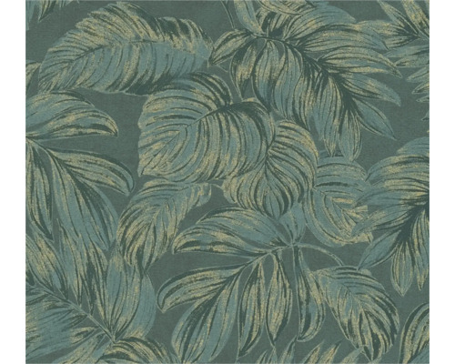 Vliestapete 39340-1 Casual Living Blätter dunkelgrün gold Tapete mit Blattmuster