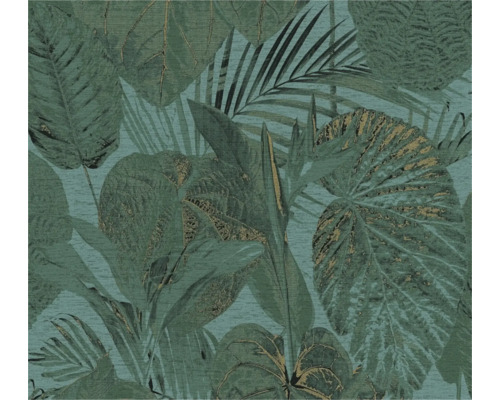 Papier peint intissé 39355-3 Famous Garden feuille de jungle vert or Papier peint avec motifs de jungle