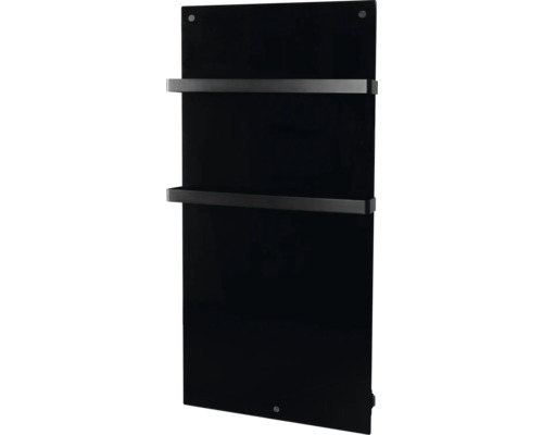 Panneau chauffant infrarouge Eurom Sani 1000 137x62x6,5 cm 1000 watts avec WiFi et télécommande noir Sèche-serviettes noir avec deux porte-serviettes