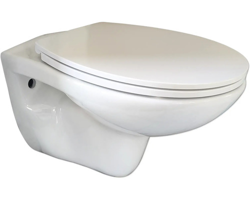 Wand-WC Set Verosan+ HANNA Tiefspüler ohne Spülrand weiß glänzend mit WC-Sitz