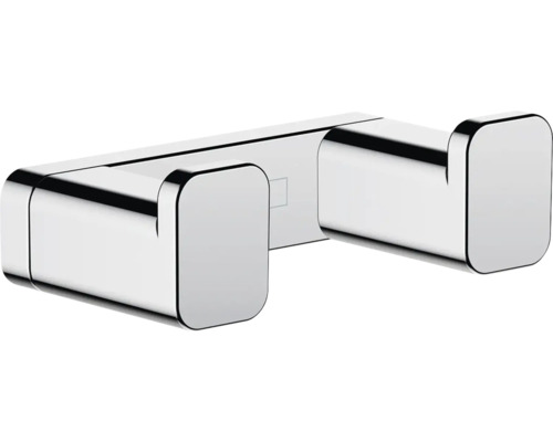 Crochet de salle de bains hansgrohe AddStoris double chrome brillant 41755000 Double patère en métal