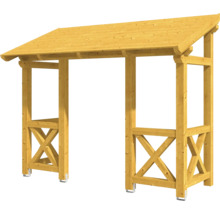 Entrée en bois avec toit pour le jardin