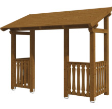 Holzunterstand mit Dach und Seitenteilen