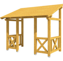 Abri en bois avec construction de toit
