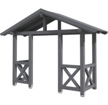 Pavillon de jardin en bois gris avec toit