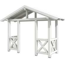 Tonnelle de jardin en bois blanc avec toit