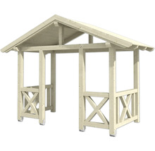 Pavillon en bois avec toit à deux pentes pour le jardin