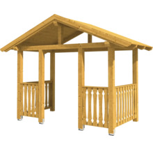 Pavillon de jardin en bois avec toit et balustrade