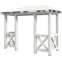 Pergola de jardin en bois blanc avec toit