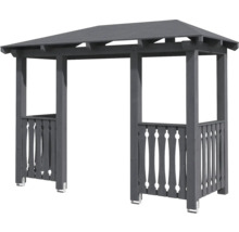 Tonnelle de jardin en bois avec toit et treillis décoratifs latéraux