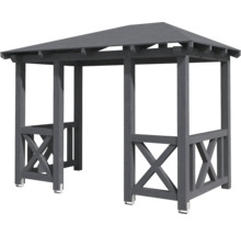 Pavillon de jardin en bois gris