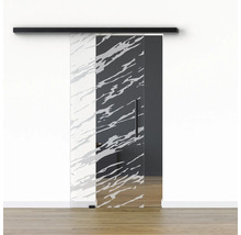 Pertura Glasschiebetür Komplettset Glera Vision 01 775x2050 mm Links inkl.Beschlag Selir Aluminium schwarz,Stangengriff