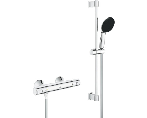 Robinet de douche avec thermostat Grohe Quickfix Precision Start chrome 34597001 Robinet de douche avec barre de douche et douchette à main