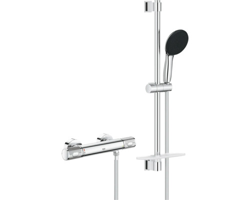 Robinet de douche avec thermostat Grohe Quickfix Precision Feel chrome 34791001 Ensemble de douche avec robinet thermostatique et barre de douche