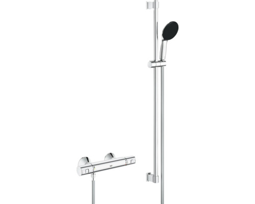 Robinet de douche avec thermostat Grohe Quickfix Precision Start chrome 34854001 Robinet de douche avec barre de douche et douchette à main