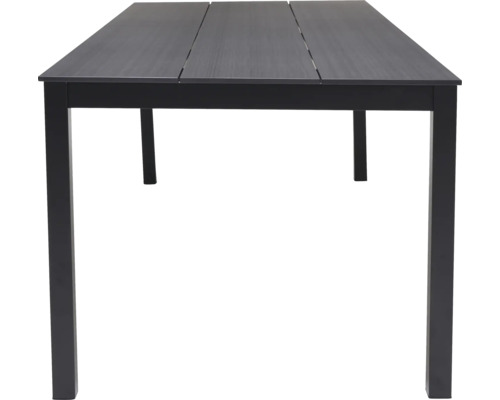 Table de jardin avec structure en bois et pieds en métal