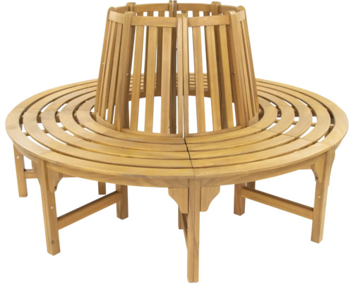 Banc d'arbre GARDEN PLACE Akazia 7 places avec piètement en bois d'acacia robuste Ø 160 cm