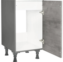Meuble bas avec porte ouverte pour cuisine ou salle de bain