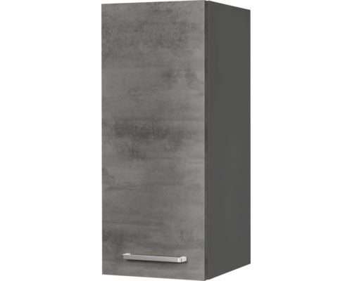 Armoire suspendue NOBILIA Industrial 30 x 35 x 72 cm façade béton gris ardoise mat corps gris ardoise butée gauche monté