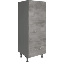 Armoire haute avec deux tiroirs et pieds
