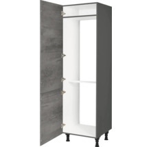 Armoire de cuisine avec porte ouverte et étagère
