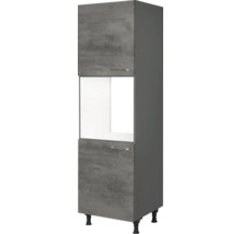 Hochschrank mit zwei Türen und einem offenen Fach