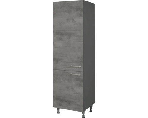 Armoire à provisions NOBILIA Industrial 60 x 58 x 217 cm façade béton gris ardoise mat corps gris ardoise butée gauche monté