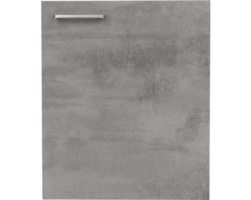 Porte d'armoire NOBILIA Industrial 60 x 1,9 x 72 cm façade béton gris ardoise mat corps gris ardoise butée droite monté