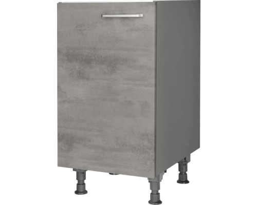 NOBILIA Spülenschrank Industrial BxTxH 45 x 58 x 87 cm beton schiefergrau matt vormontiert Anschlag links 4004539040663