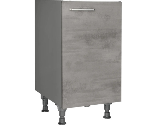 NOBILIA Spülenschrank Industrial BxTxH 45 x 58 x 87 cm beton schiefergrau matt vormontiert Anschlag rechts 4004539040670