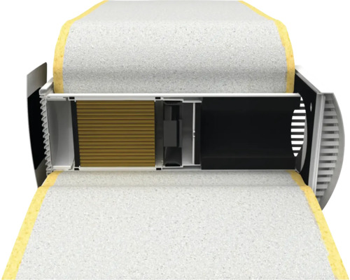 Coupe transversale d''un système de ventilation pour un toit de maison.