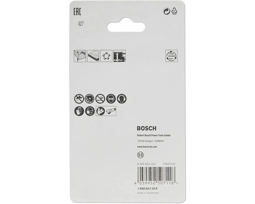 Dos de l''emballage Bosch avec symboles de sécurité et d''application