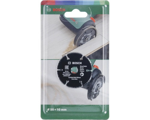 Bosch Multi Wheel en carbure, 50 x 10 millimètres, pour couper le bois, le plastique et le plâtre