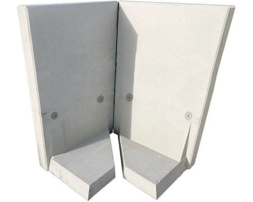 Pierre en L pour formation d'angle deux parties béton apparent gris 100 cm x 12 cm x 180 cm profondeur = 100 cm Pierre en L pour formation d'angle deux parties béton apparent gris 100 cm x 12 cm x 180 cm profondeur = 100 cm