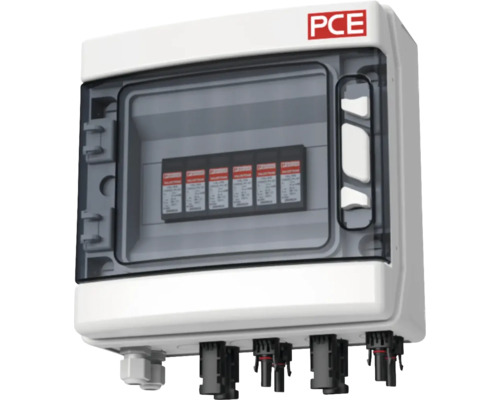 Petit répartiteur PV-Box PCE SOL-Line R76548 pour installation photovoltaïque avec 2 MPP 8TE en saillie 34 x 24,2 x 16 cm IP 65 blanc