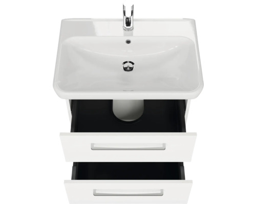 Waschbeckenunterschrank mit zwei Schubladen und Keramikwaschtisch