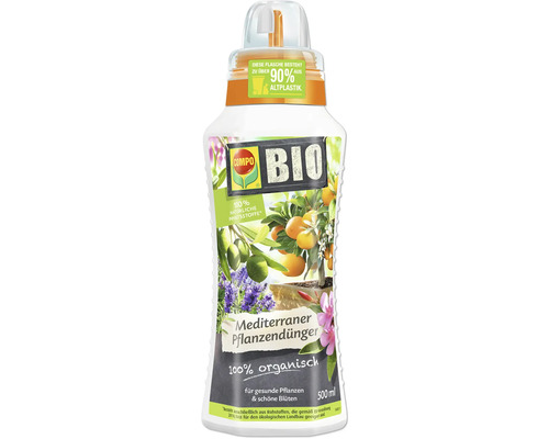 Pflanzendünger COMPO BIO Mediterraner Pflanzendünger für mediterane Kübelpflanzen 500 ml, 100 % organisch, für Olivenbaum, Zitrusbaum, Orleander etc.