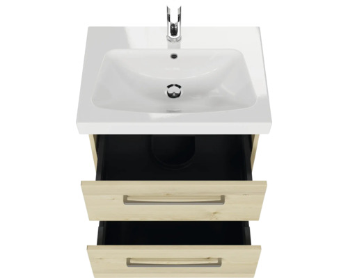 Waschtischunterschrank mit Waschbecken und zwei Schubladen