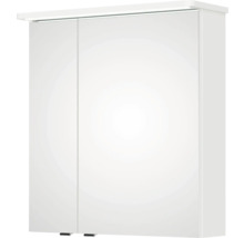 Badmöbel-Set Pelipal Sunline 105 BxHxT 69 x 200 x 48,5 cm Frontfarbe weiß hochglanz mit Keramik-Waschtisch Waschtischunterschrank und Spiegelschrank mit LED-Beleuchtung